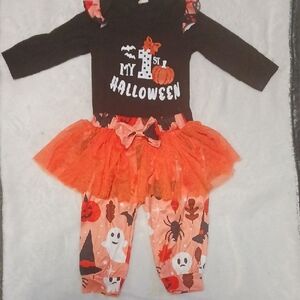 Adorable Halloween Baby Costume Set - Black and Orange